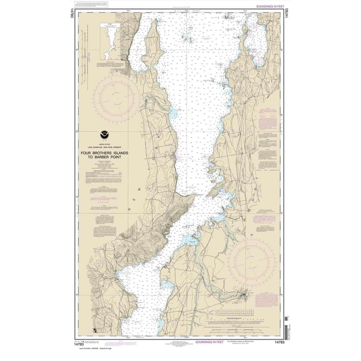 Historical NOAA Chart 14783: Four Brothers Islands to Barber Point - Life Raft Professionals