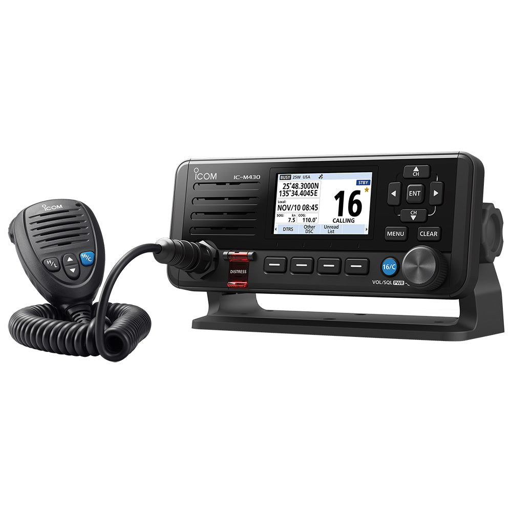 Icom IC-M430 Fixed Mount VHF Radio w/Built-In GPS - Black - Life Raft Professionals