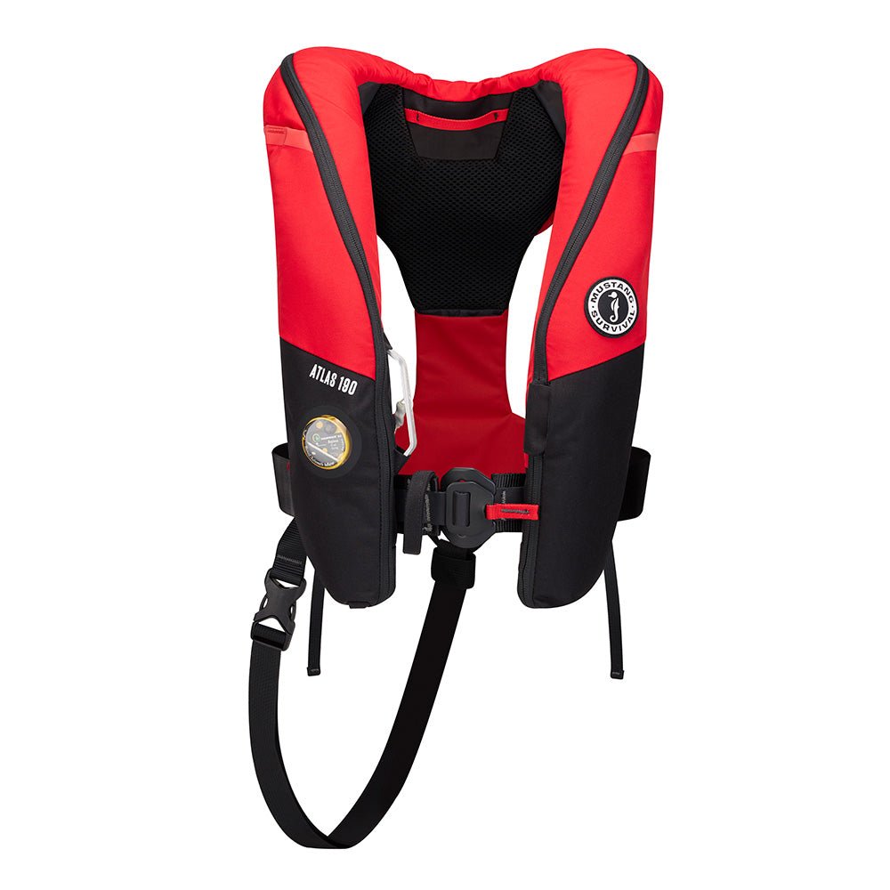 Mustang Atlas 190 DLX Open Ocean Inflatable PFD - Red/Black - Life Raft Professionals