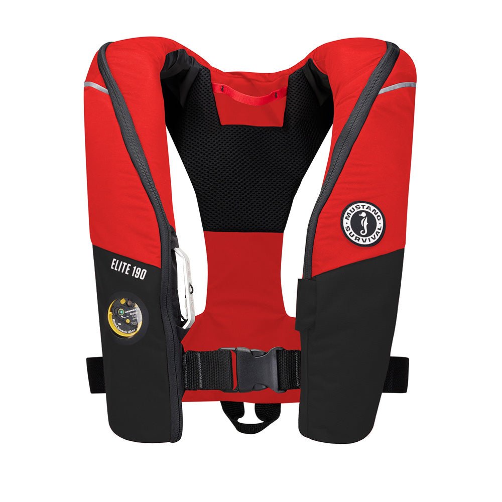 Mustang Elite 190 Offshore Inflatable PFD - Red/Black - Life Raft Professionals