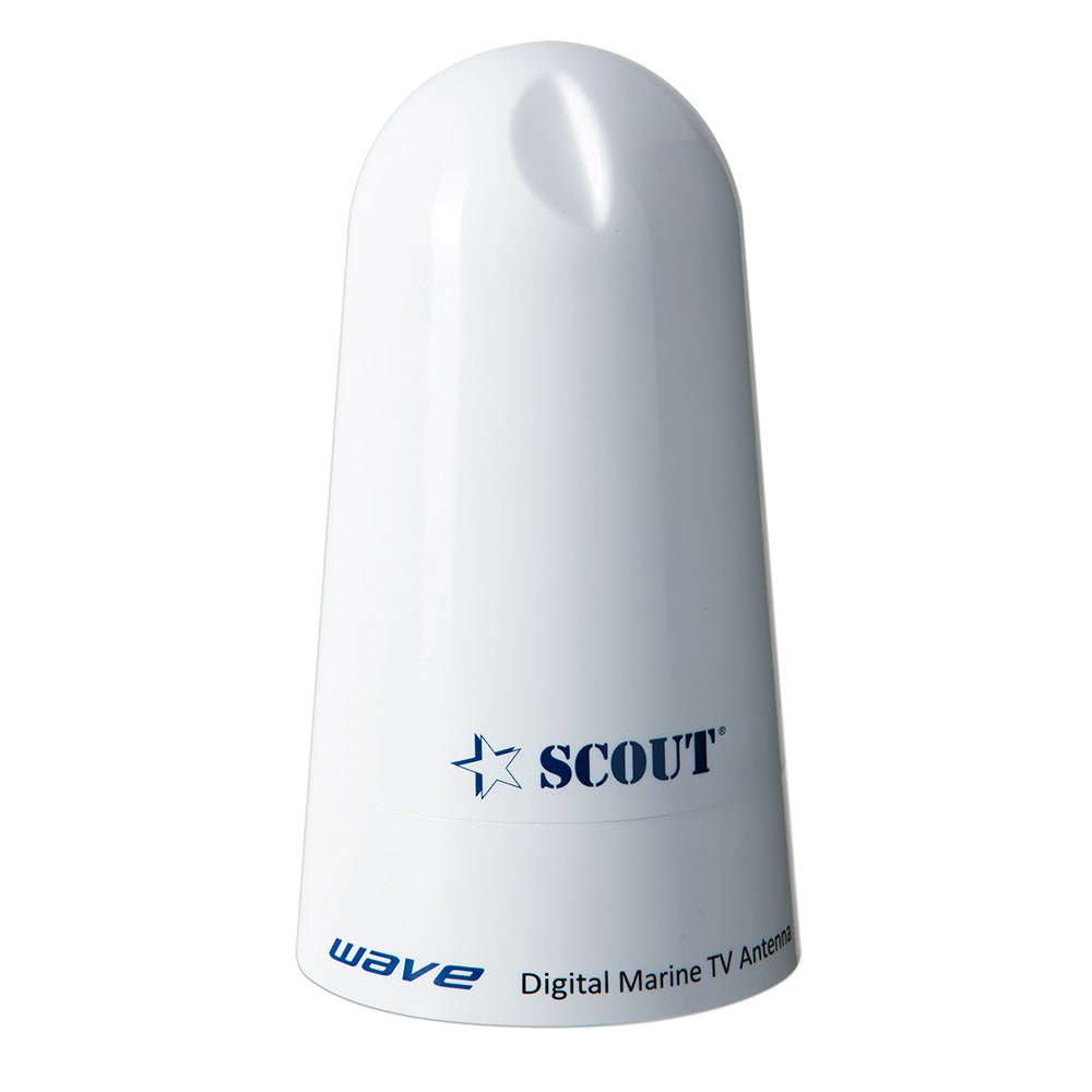 Scout Wave 4" White TV Antenna Omnidirectional 25dB Gain w/10M, 75 ohms, Cable - Life Raft Professionals