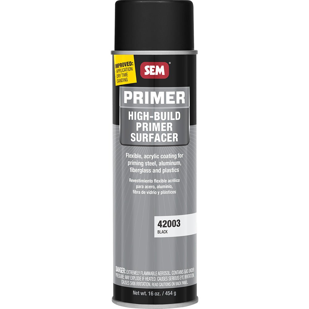 SEM High - Build Primer Surfacer - 20oz Aerosol Can - Black - Life Raft Professionals