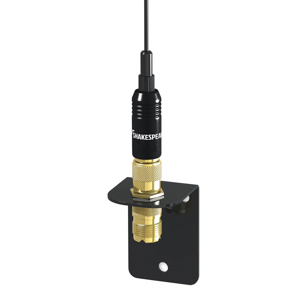 Shakespeare VHF 15in 5216 SS Black Whip Antenna - Bracket Included - Life Raft Professionals