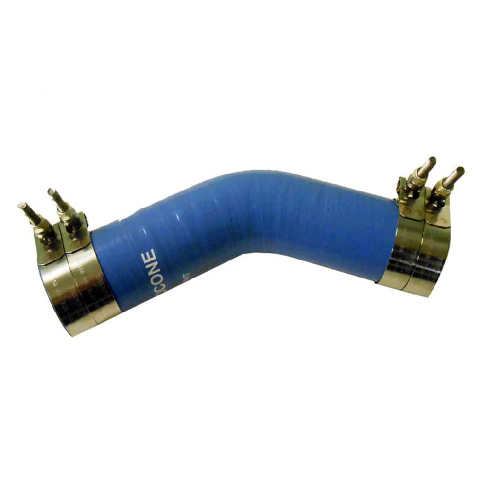 Trident Marine 2 - 1/2" ID 45 Blue Silicone Molded Wet Exhaust Elbow w/4 T - Bolt Clamps - Life Raft Professionals