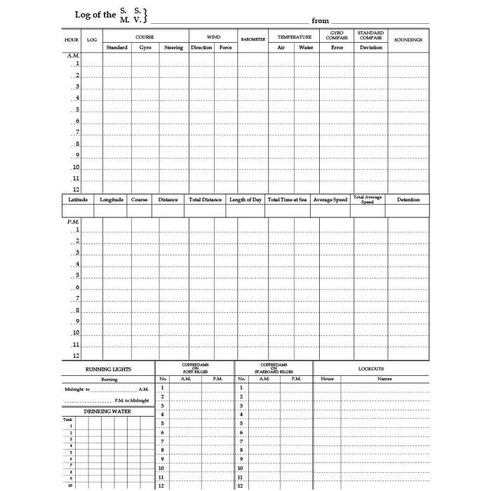 Bridge Log Book (62 day) - Life Raft Professionals