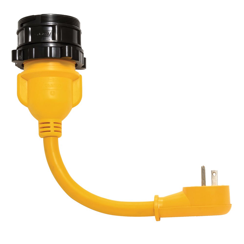 Camco PowerGrip Locking Adapter - 15A/125V Male to 30A/125V Female Locking - Life Raft Professionals
