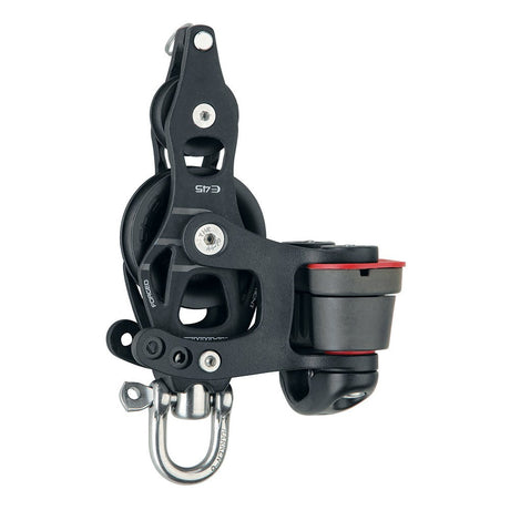 Harken 45mm Single Aluminum Element Fiddle Block w/Swivel, Becket 150 Cam Cleat - Life Raft Professionals