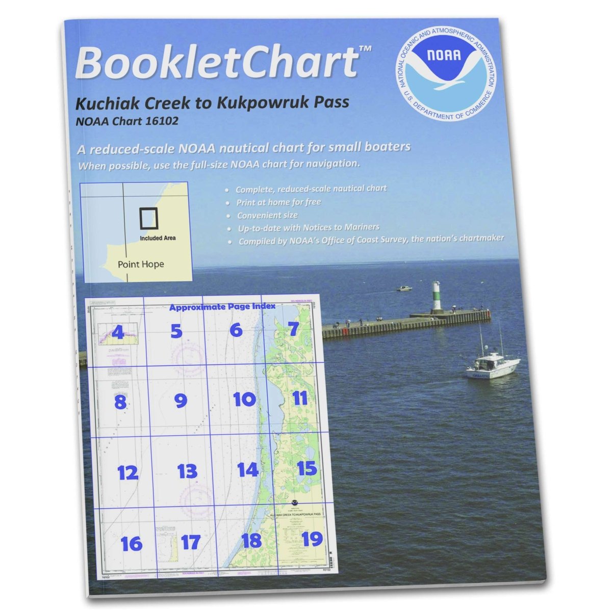 Historical NOAA Booklet Chart 16102: Kuchiak River to Kukpowruk Pass - Life Raft Professionals