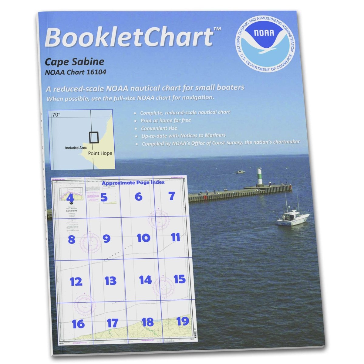 Historical NOAA Booklet Chart 16104: Cape Sabine - Life Raft Professionals
