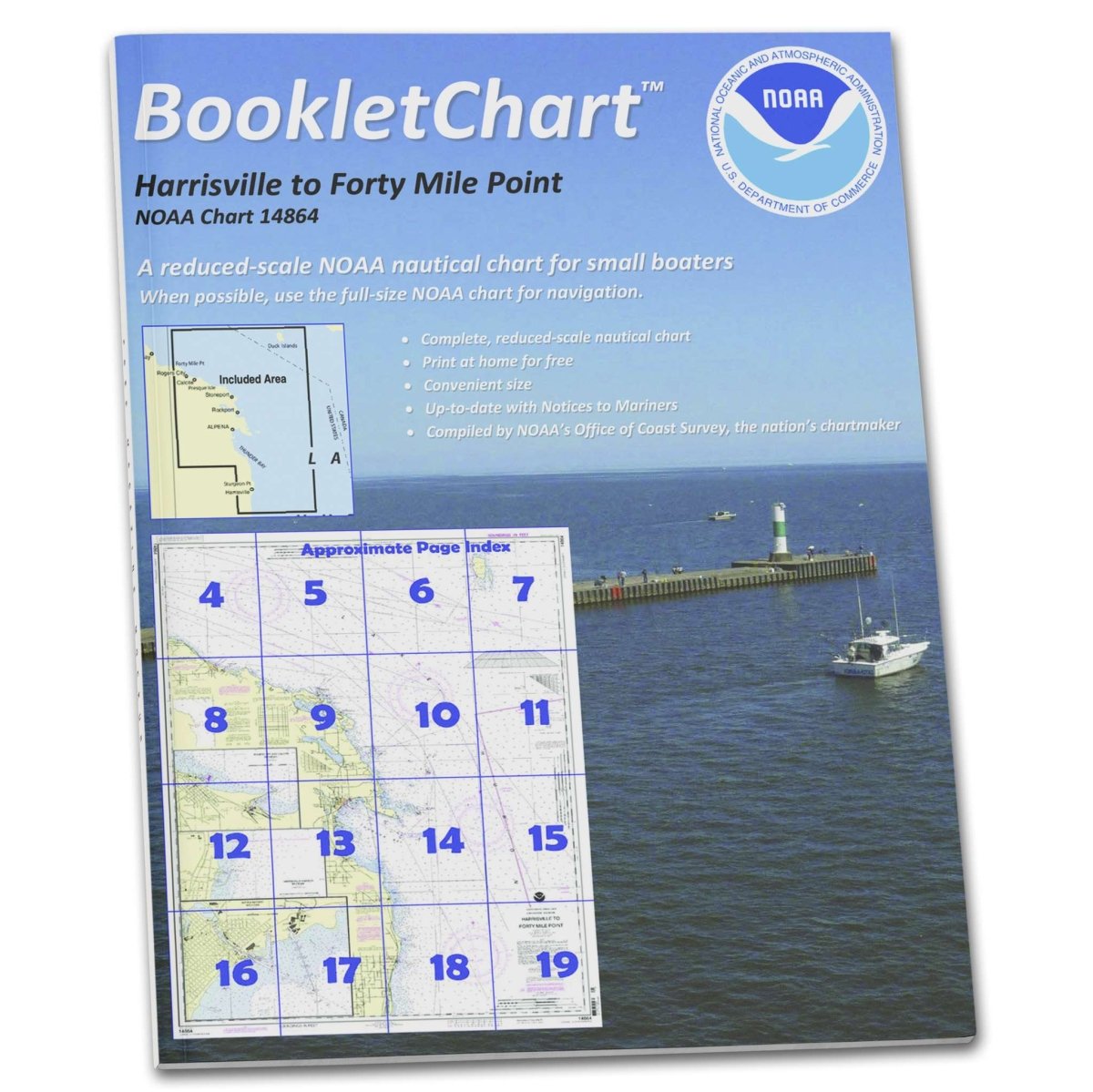 Historical NOAA BookletChart 14864: Harrisville to Forty Mile Point; Harrisville Harbor; Alpena; Rogers City - Life Raft Professionals