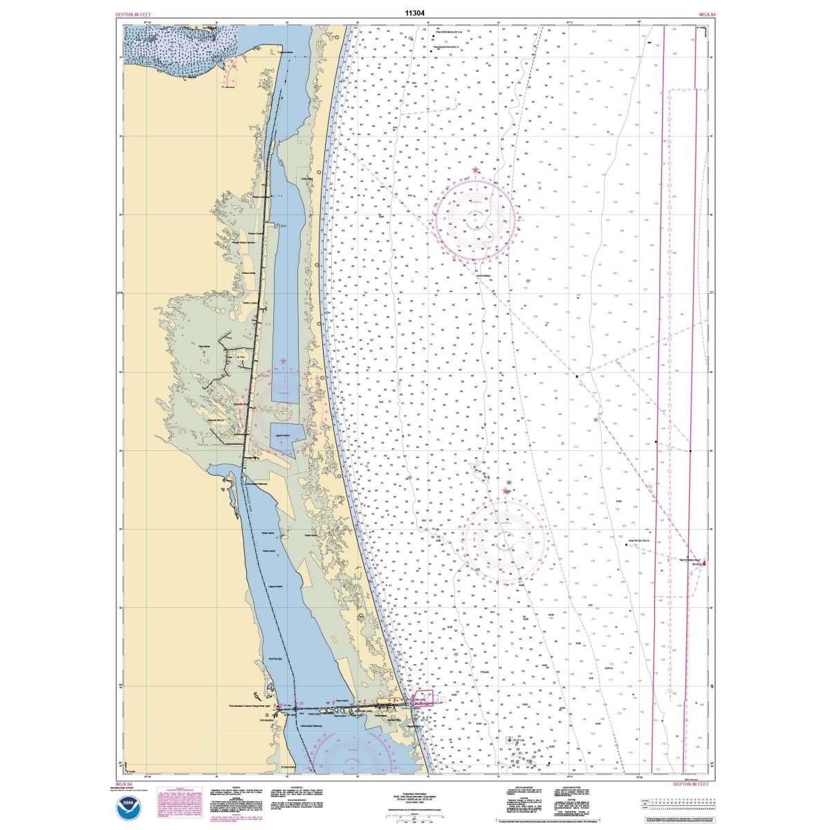 Historical NOAA Chart 11304: Northern Part of Laguna Madre - Life Raft Professionals