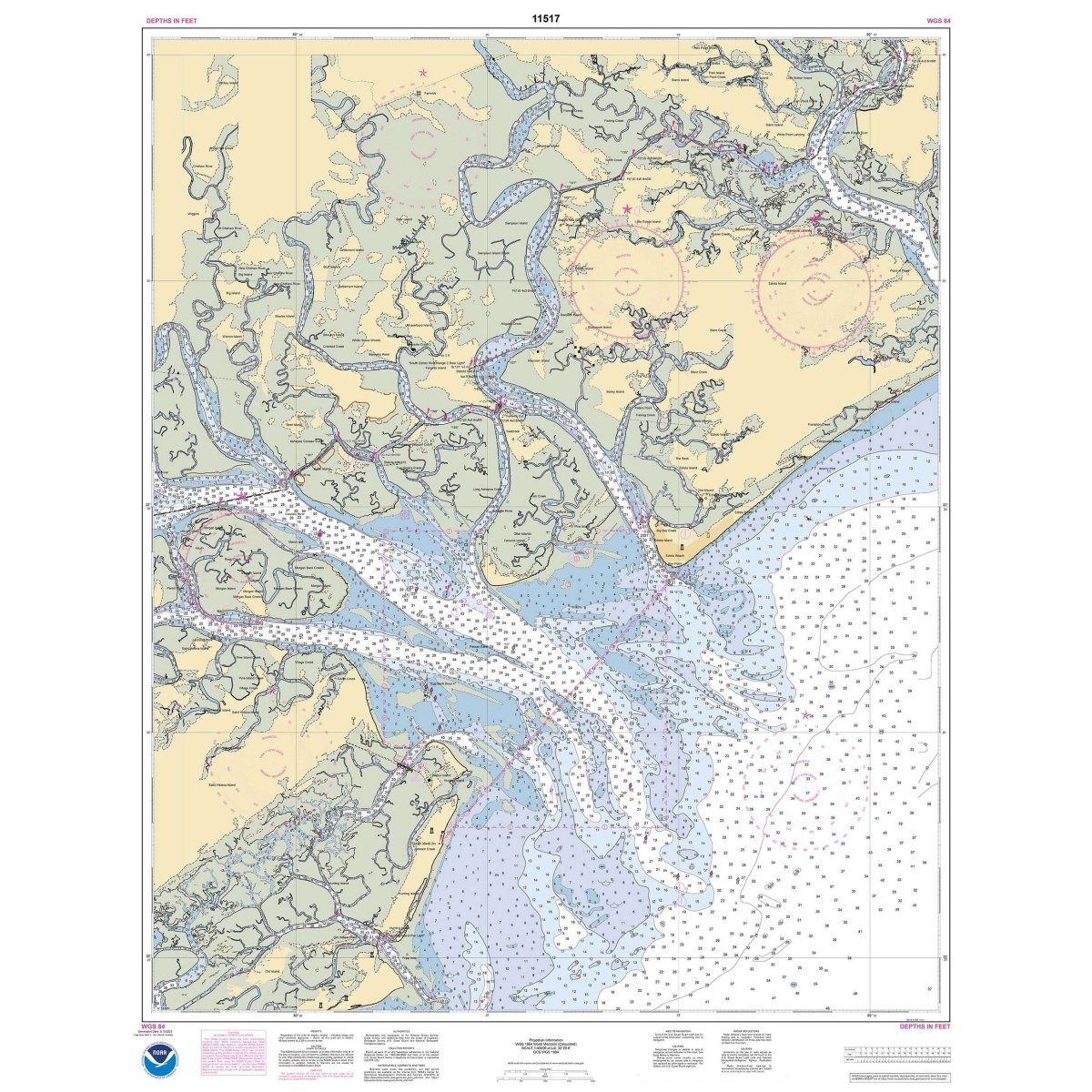 Historical NOAA Chart 11517: St. Helena Sound - Life Raft Professionals