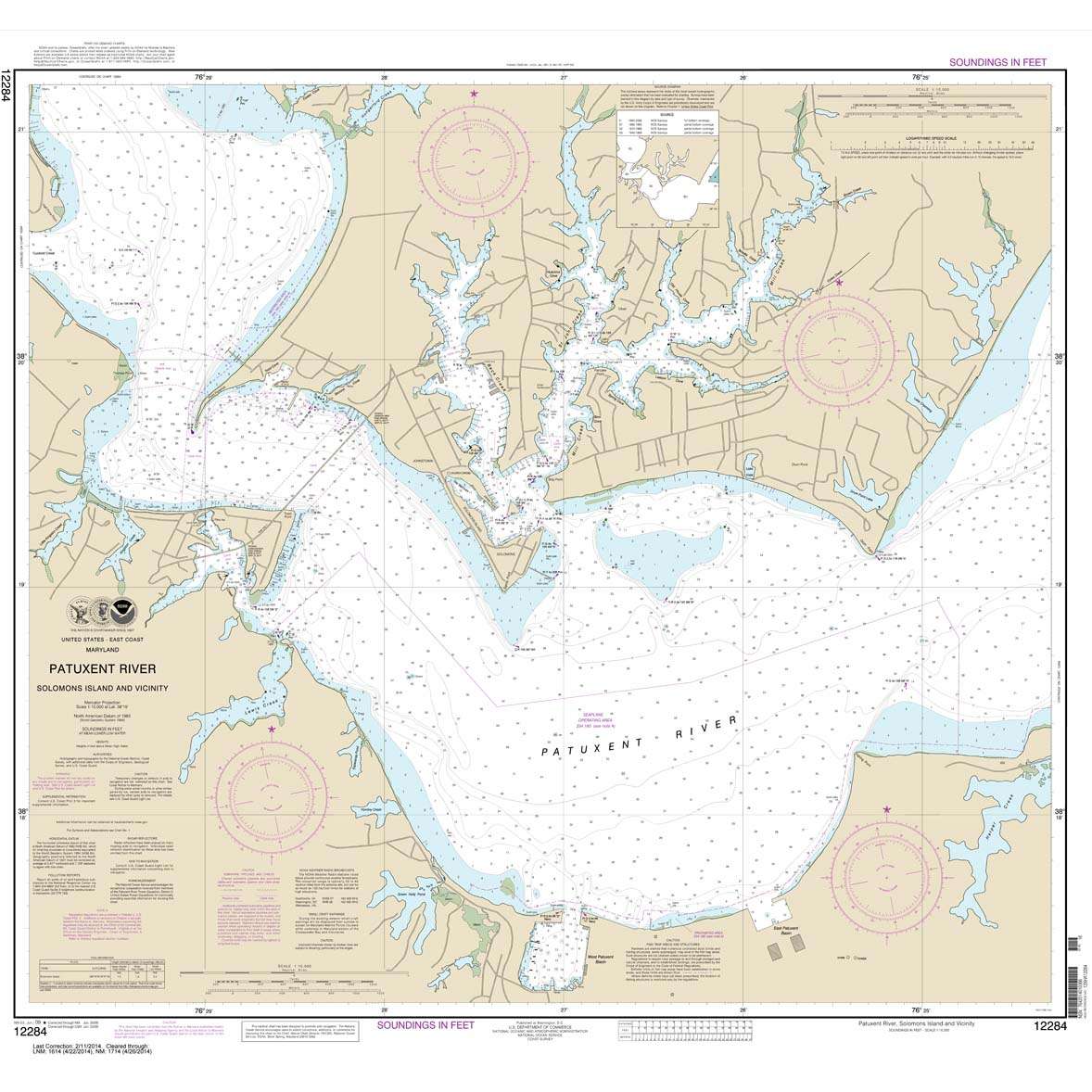 Historical NOAA Chart 12284: Patuxent River Solomons lsland and Vicinity - Life Raft Professionals