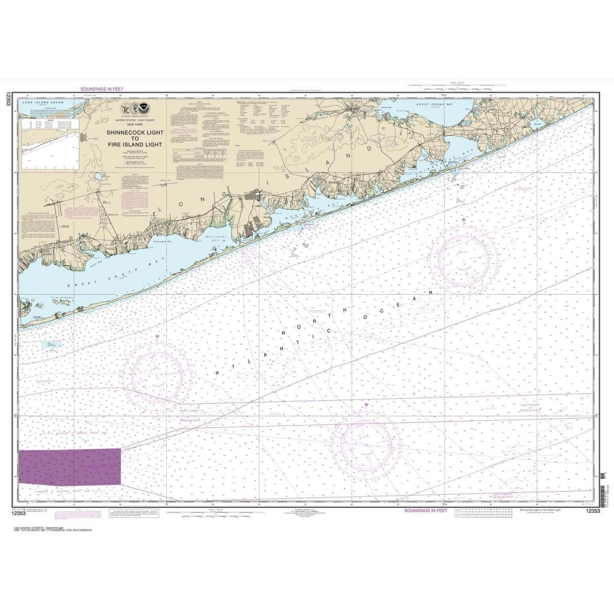 Historical NOAA Chart 12353: Shinnecock Light to Fire Island Light - Life Raft Professionals