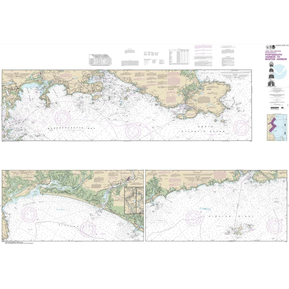 Historical NOAA Chart 13274: Portsmouth Harbor to Boston Harbor; Merrimack River Extension - Life Raft Professionals