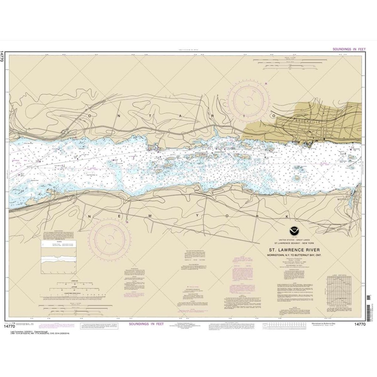 Historical NOAA Chart 14770: Morristown: N.Y. to Butternut: Ont. - Life Raft Professionals