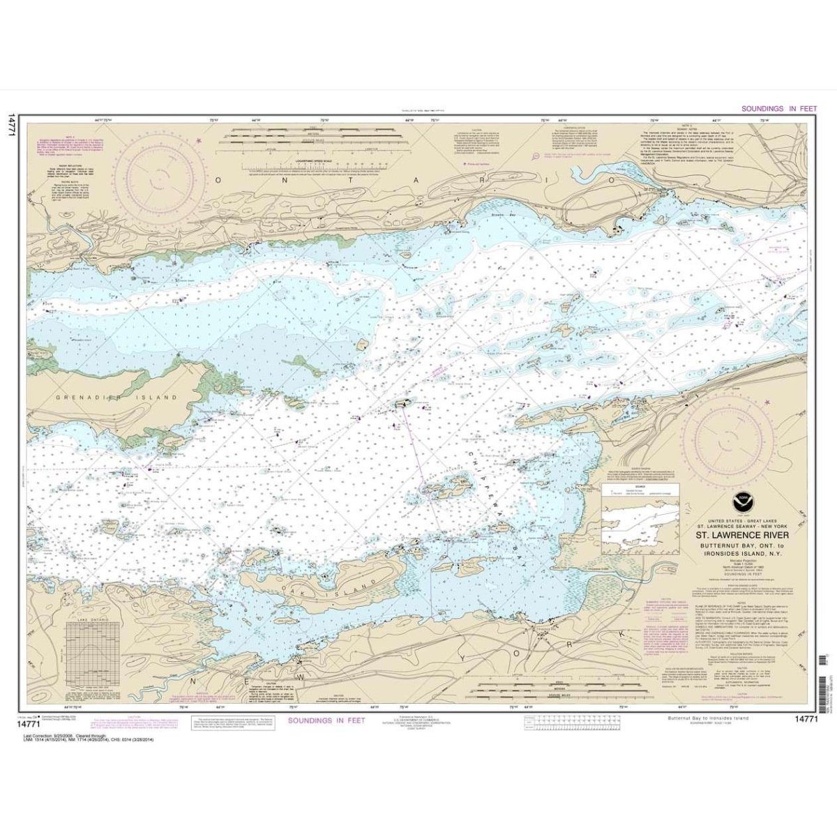 Historical NOAA Chart 14771: Butternut Bay: Ont.: to Ironsides l.: N.Y. - Life Raft Professionals