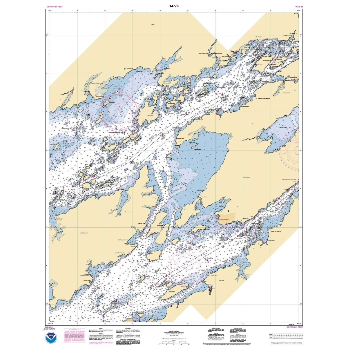 Historical NOAA Chart 14773: Gananoque: Ont.: to St. Lawrence Park. N.Y. - Life Raft Professionals