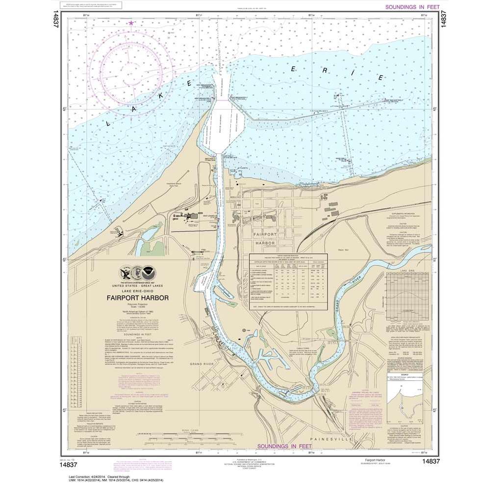 Historical NOAA Chart 14837: Fairport Harbor - Life Raft Professionals