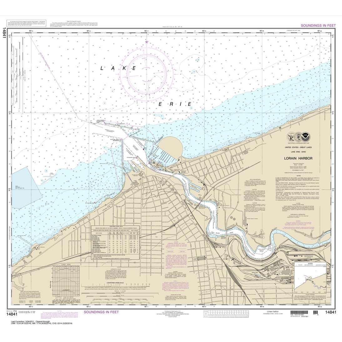 Historical NOAA Chart 14841: Lorain Harbor - Life Raft Professionals