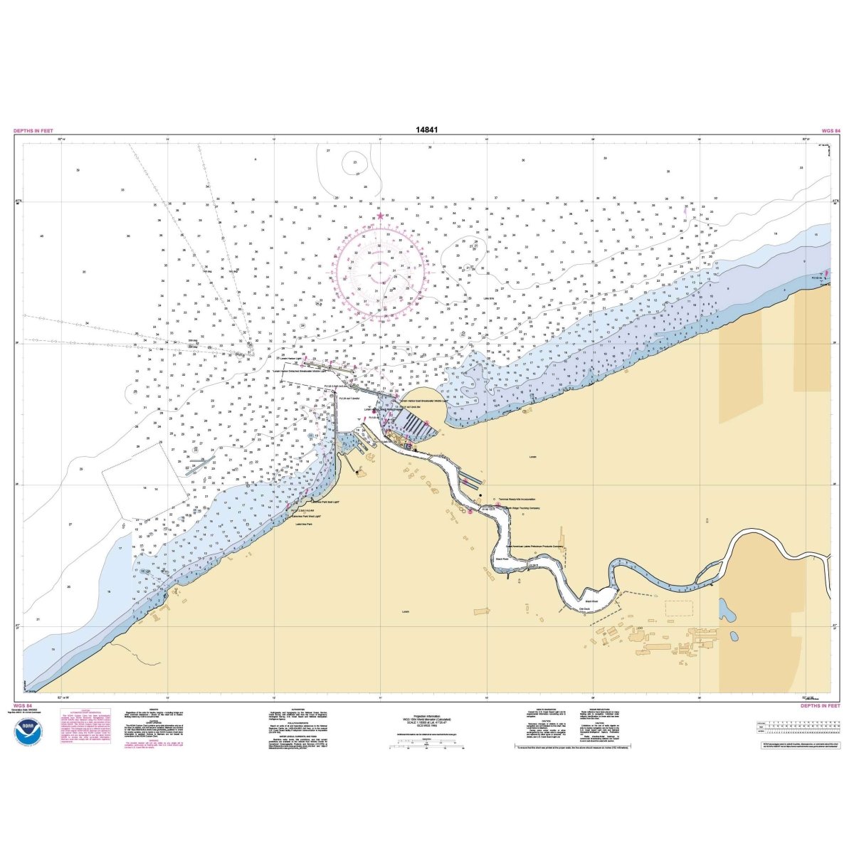 Historical NOAA Chart 14841: Lorain Harbor - Life Raft Professionals