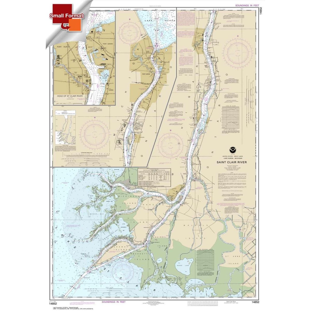 Historical NOAA Chart 14852: St. Clair River; Head of St. Clair River - Life Raft Professionals