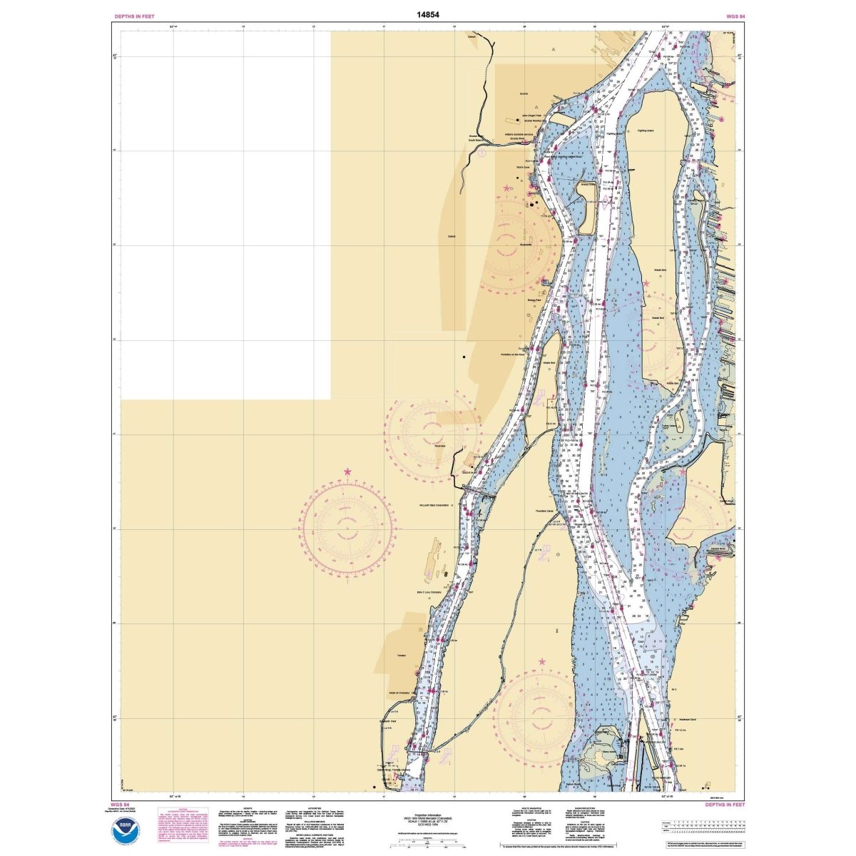 Historical NOAA Chart 14854: Trenton Channel and River Rouge; River Rouge - Life Raft Professionals