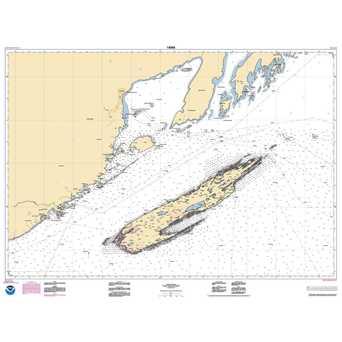 Historical NOAA Chart 14968: Grand Portage Bay: Minn. to Shesbeeb Point: Ont. - Life Raft Professionals