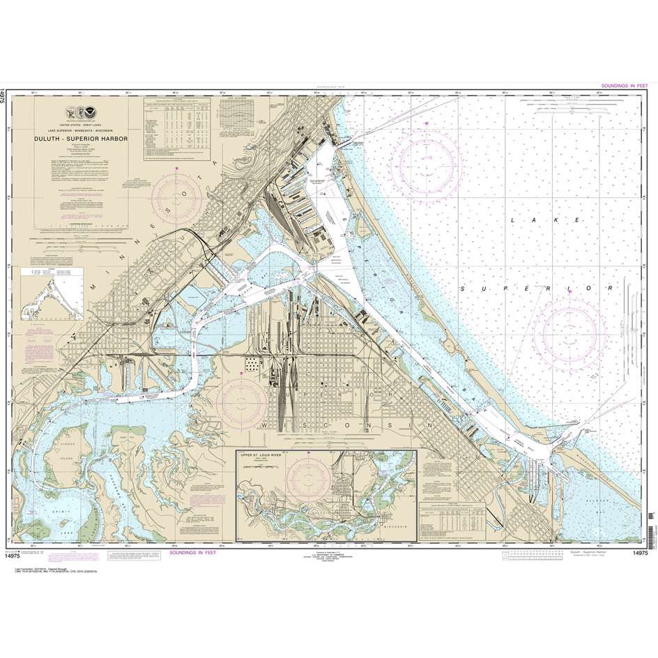 Historical NOAA Chart 14975: Duluth-Superior Harbor; Upper St. Louis River - Life Raft Professionals