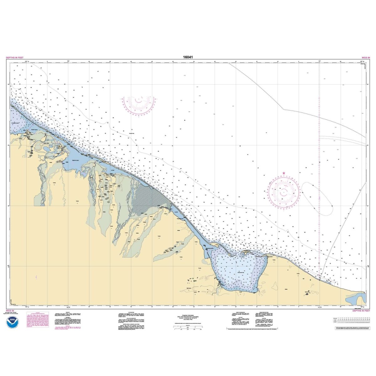 Historical NOAA Chart 16041: Demarcation Bay and approaches - Life Raft Professionals
