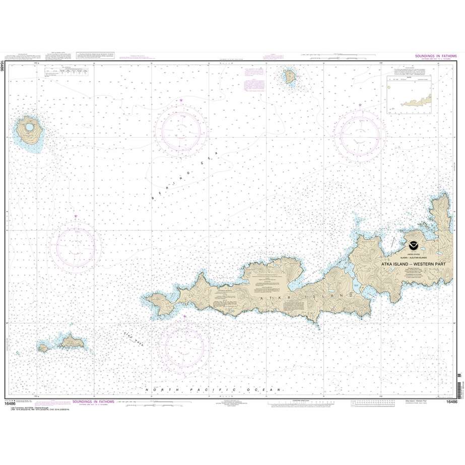 Historical NOAA Chart 16486: Atka Island: western part - Life Raft Professionals