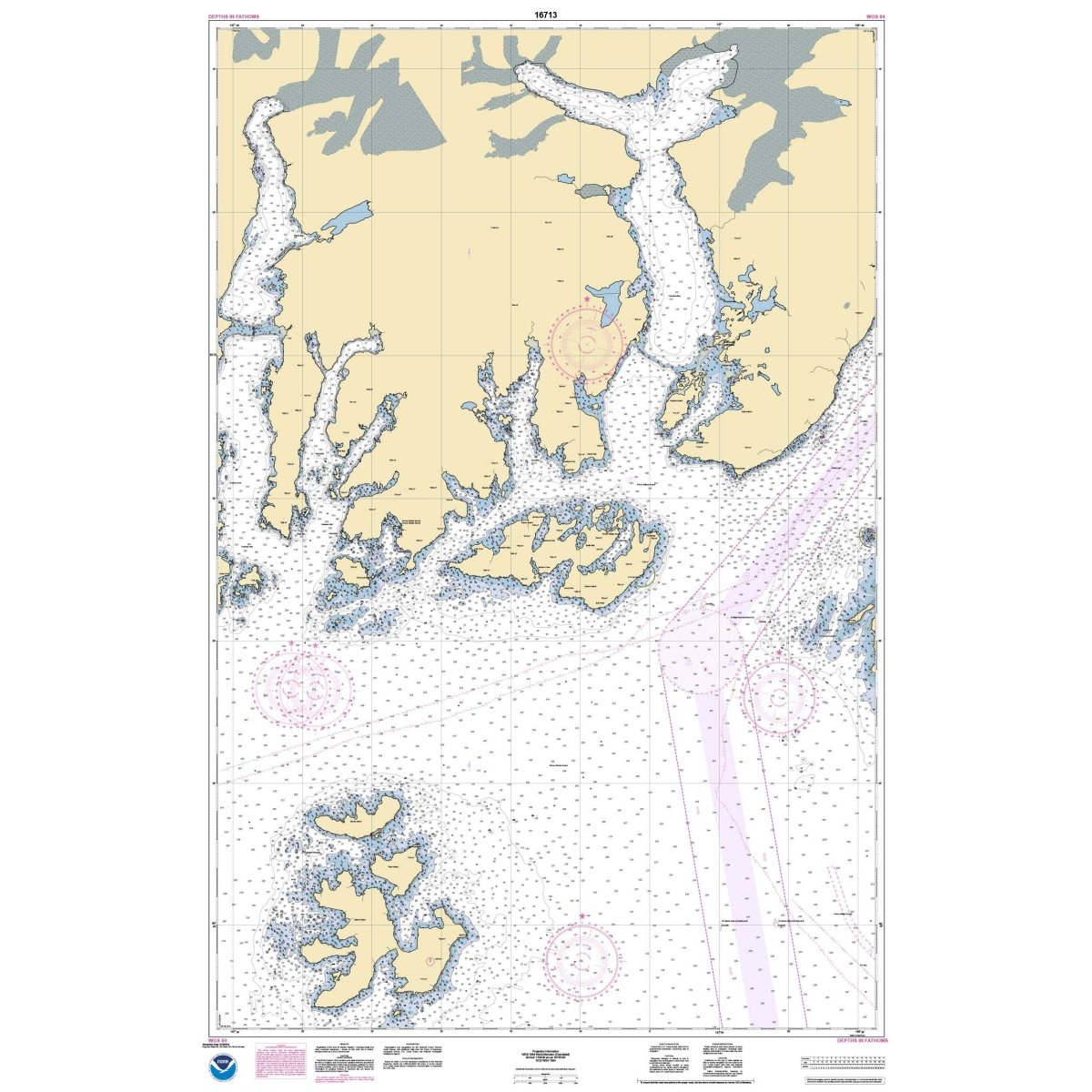 Historical NOAA Chart 16713: Naked Island to Columbia Bay - Life Raft Professionals