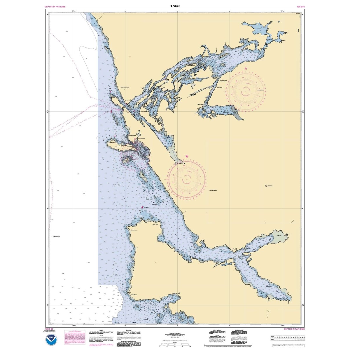 Historical NOAA Chart 17339: Hood Bay and Kootznahoo Inlet - Life Raft Professionals