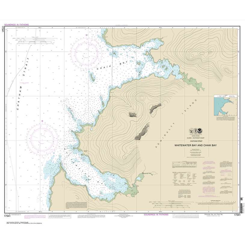 Historical NOAA Chart 17341: Whitewater Bay and Chaik Bay: Chatham Strait - Life Raft Professionals