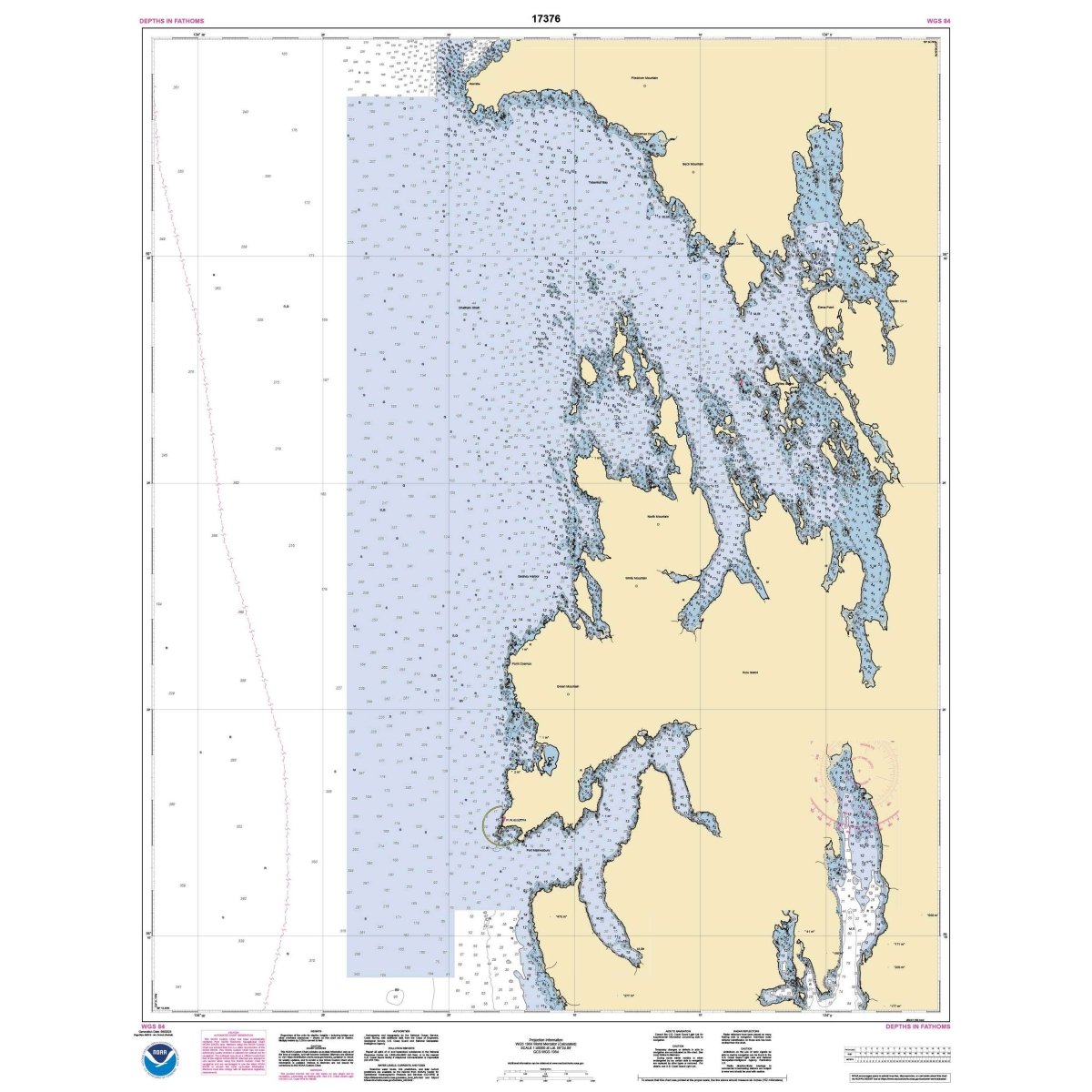Historical NOAA Chart 17376: Tebenkof Bay and Port Malmesbury - Life Raft Professionals