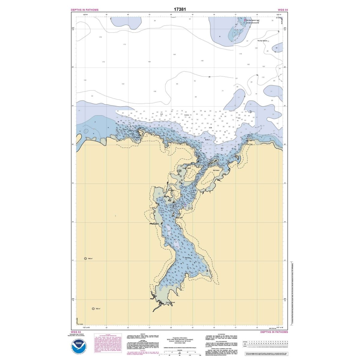 Historical NOAA Chart 17381: Red Bay: Prince of Wales Island - Life Raft Professionals