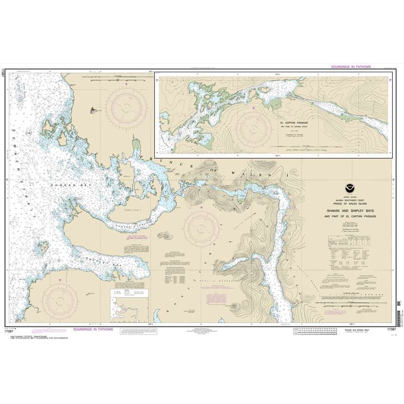 Historical NOAA Chart 17387: Shakan and Shipley Bays and Part of El Capitan Passage; El Capitan Pasage: Dry Pass to Shakan Strait - Life Raft Professionals