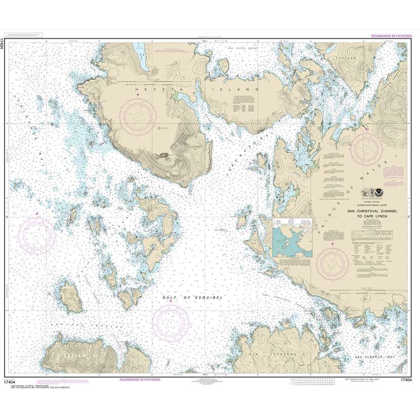 Historical NOAA Chart 17404: San Christoval Channel to Cape Lynch - Life Raft Professionals