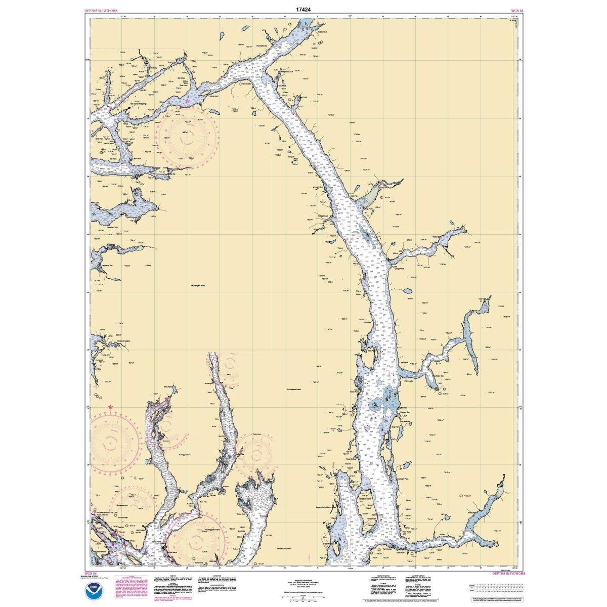 Historical NOAA Chart 17424: Behm Canal-eastern part - Life Raft Professionals