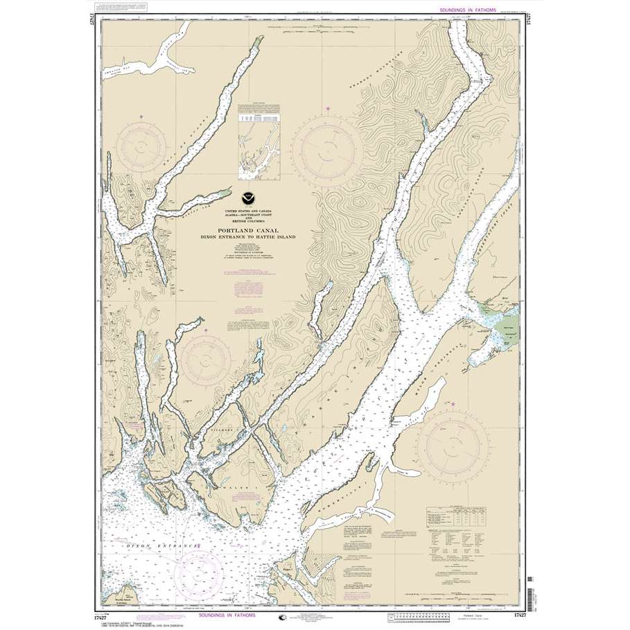 Historical NOAA Chart 17427: Portland Canal - Dixon Entrance to Hattie I. - Life Raft Professionals