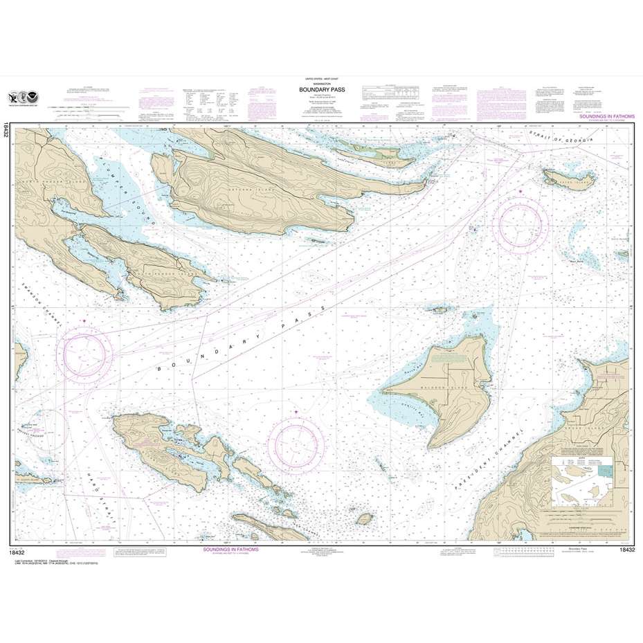 Historical NOAA Chart 18432: Boundary Pass - Life Raft Professionals