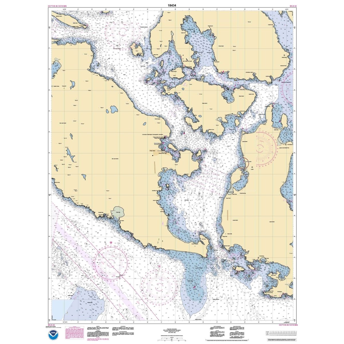 Historical NOAA Chart 18434: San Juan Channel - Life Raft Professionals