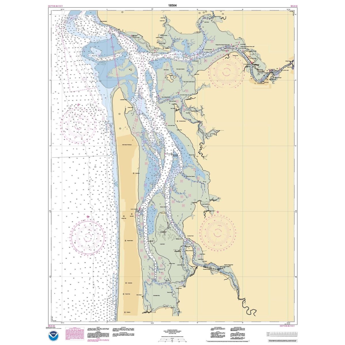 Historical NOAA Chart 18504: Willapa Bay; Toke Pt. - Life Raft Professionals