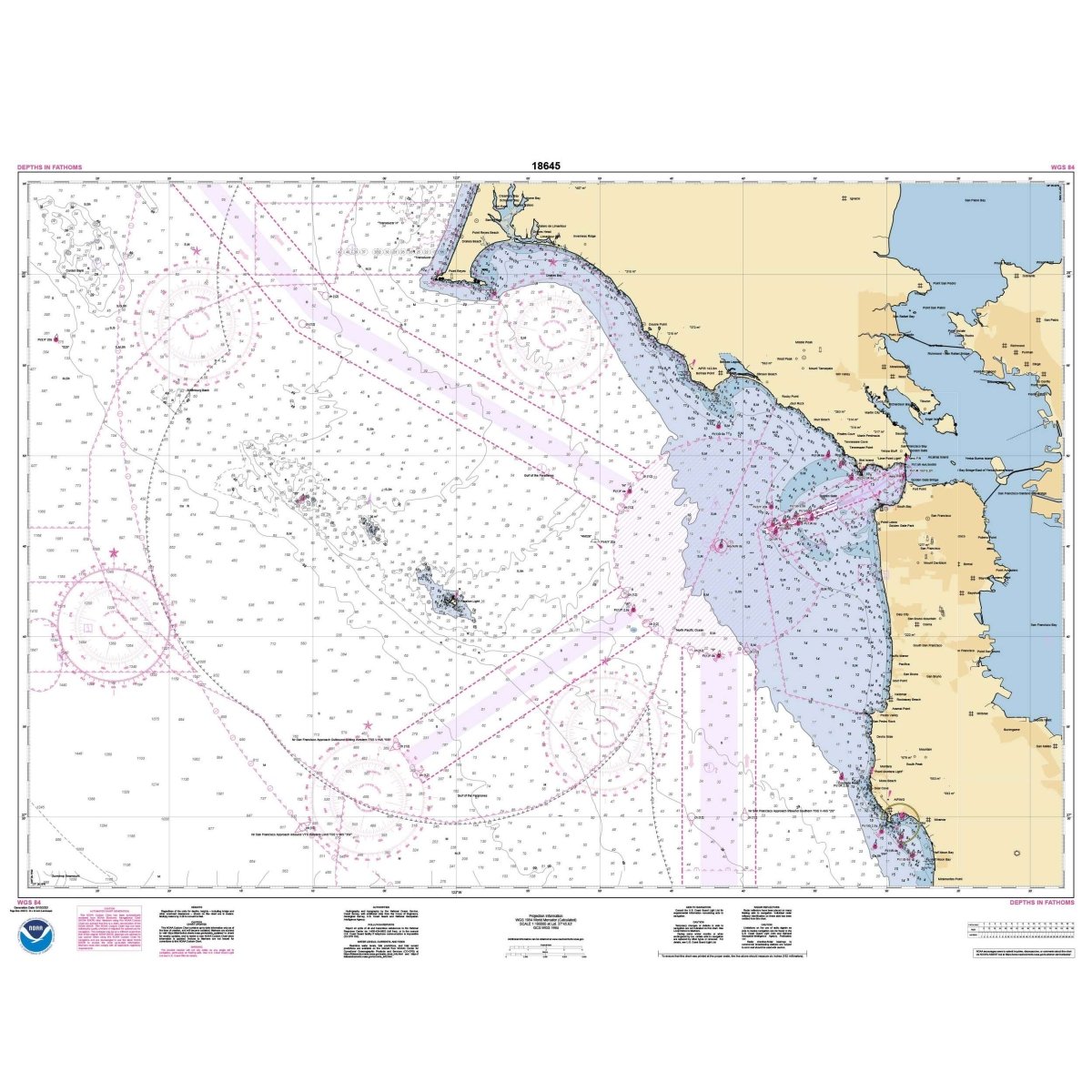 Historical NOAA Chart 18645: Gulf of the Farallones; Southeast Farallon - Life Raft Professionals