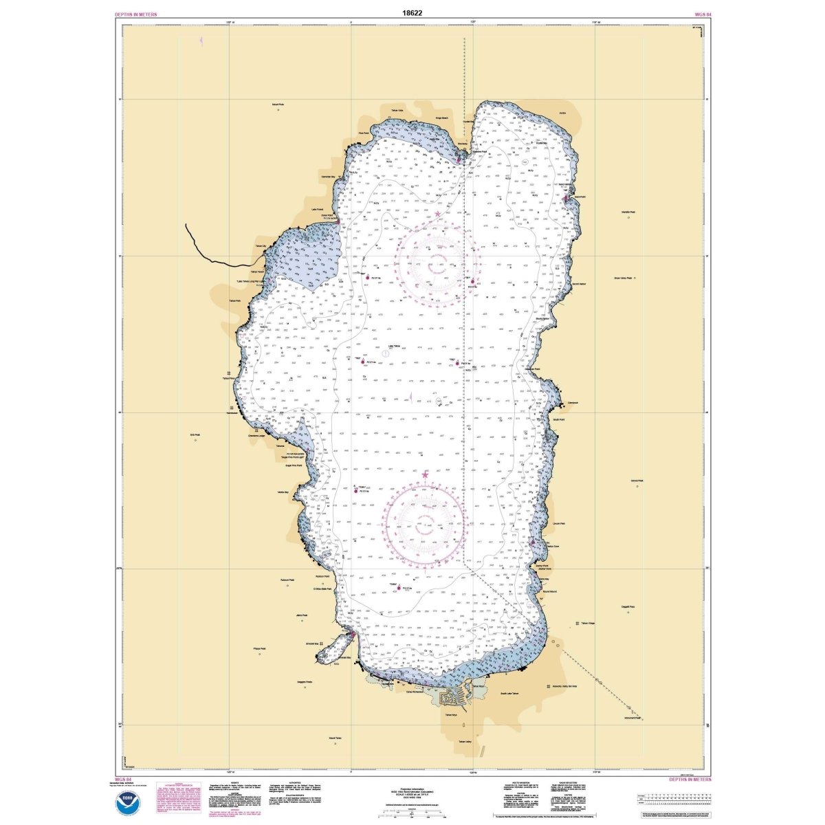 Historical NOAA Chart 18665: Lake Tahoe - Life Raft Professionals