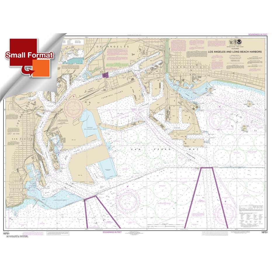Historical NOAA Chart 18751: Los Angeles and Long Beach Harbors - Life Raft Professionals