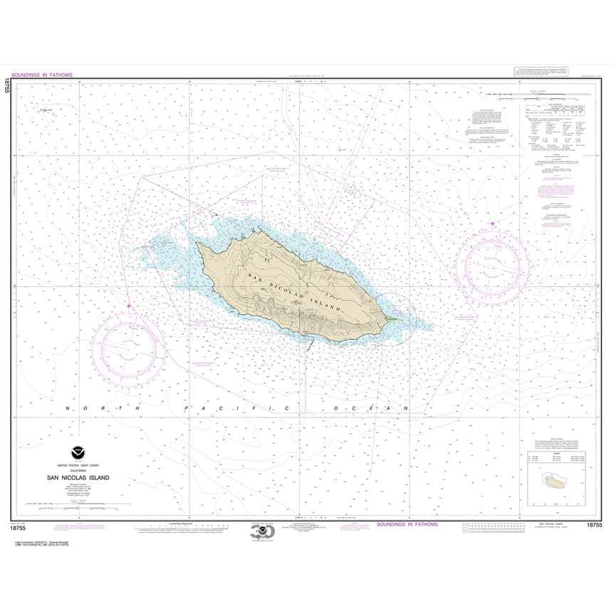 Historical NOAA Chart 18755: San Nicolas Island - Life Raft Professionals