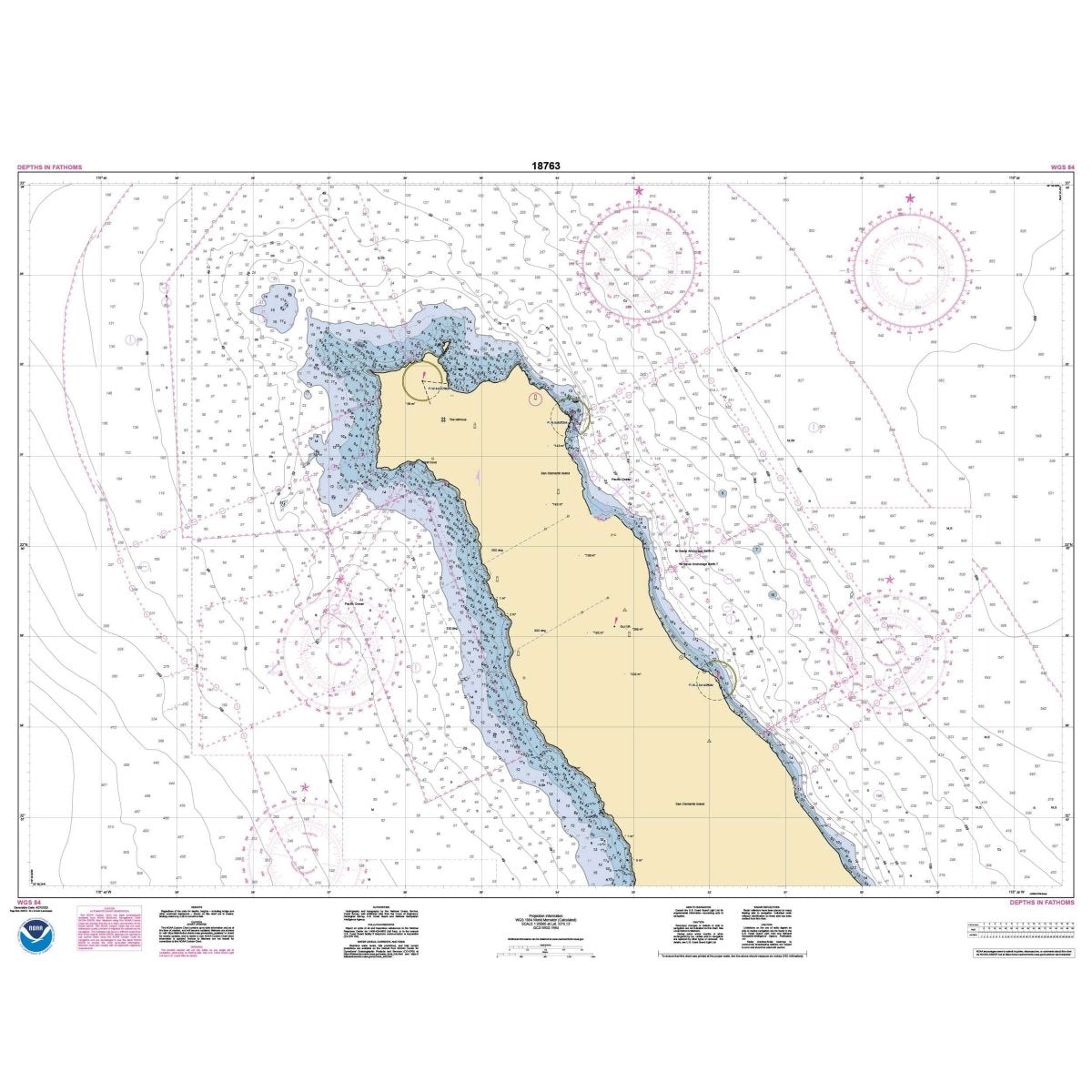 Historical NOAA Chart 18763: San Clemente lsland northern part; Wison Cove - Life Raft Professionals