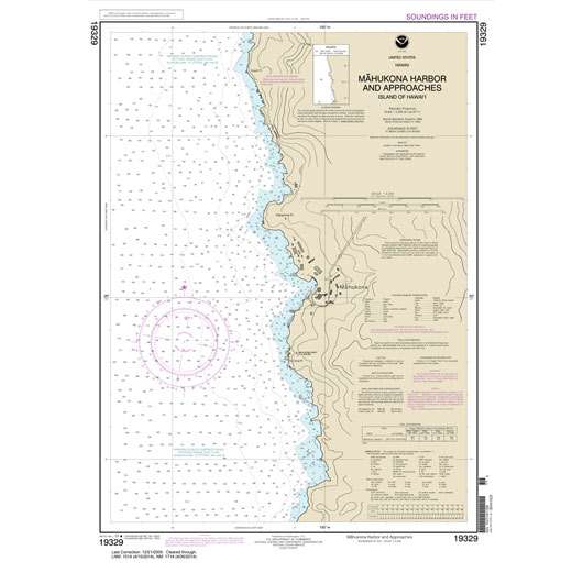 Historical NOAA Chart 19329: Mahukona Harbor and approaches Island Of Hawai'i - Life Raft Professionals