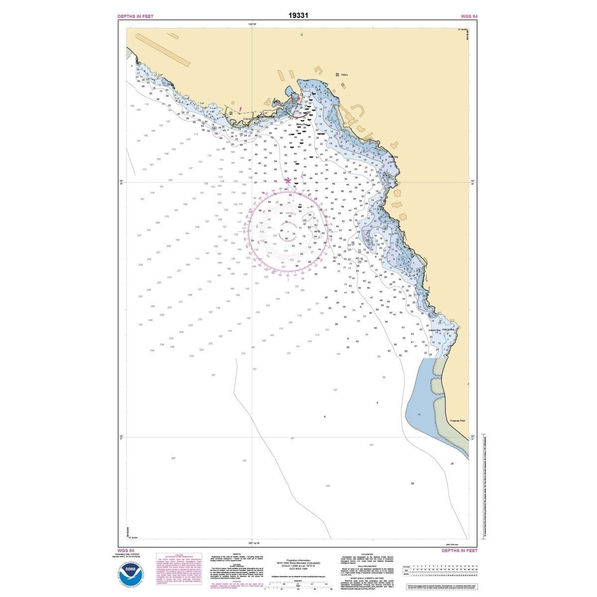 Historical NOAA Chart 19331: Kailua Bay Island Of Hawai'i - Life Raft Professionals